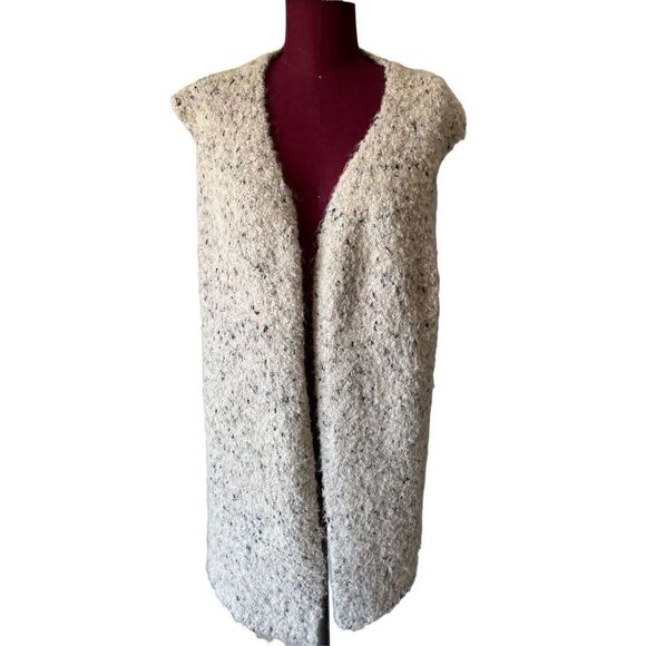 Sundance Coastal Secrets Vest Alpaca Blend Open Front size Large Cream - Picture 2 of 9